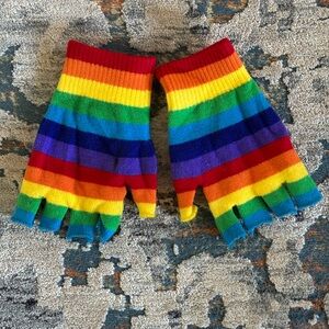 Rainbow Accessories—gloves, eyelashes!